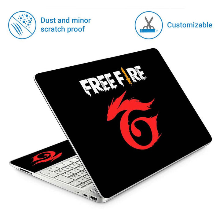 Full Panel Laptop Skin - Free Fire Logo