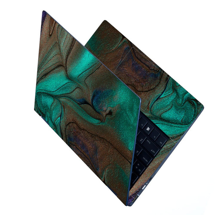 Laptop Skin - Green Brown Dusty Design