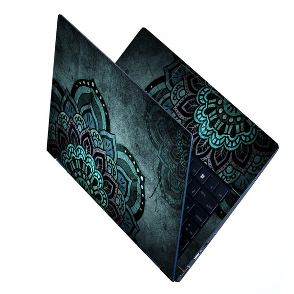 Laptop Skin - Greenish Mandla Art