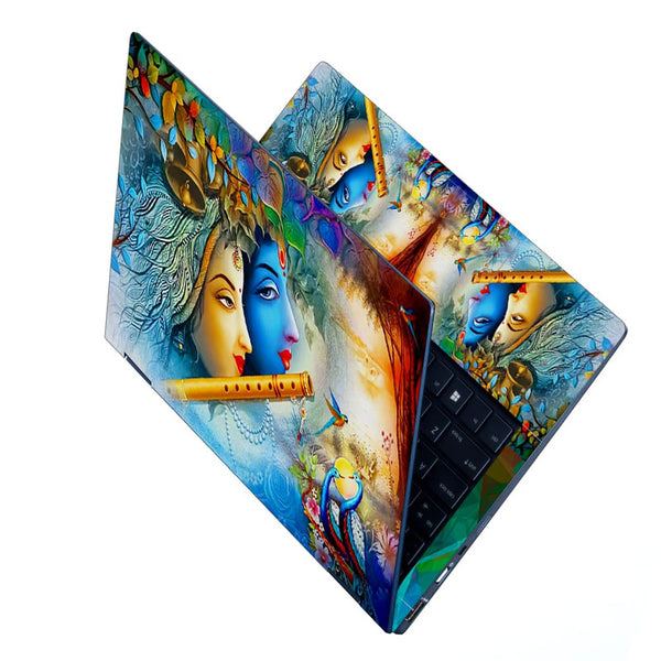 Laptop Skin - Radha Krishna Flute Painting