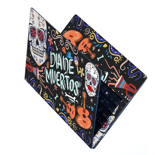 Laptop Skin - Skull Muertos Art Brown