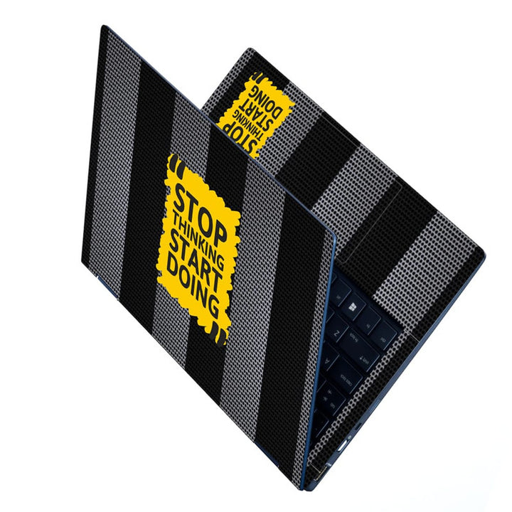 Laptop Skin - Stop Thinking Black Grey Net