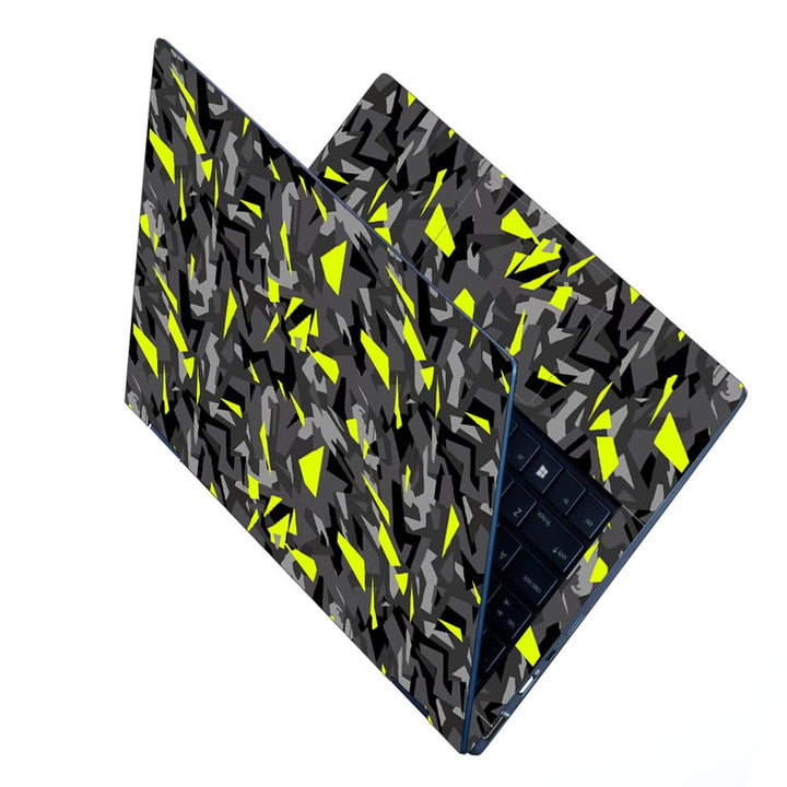 Laptop Skin - Yellow Sparkle on Black Grey