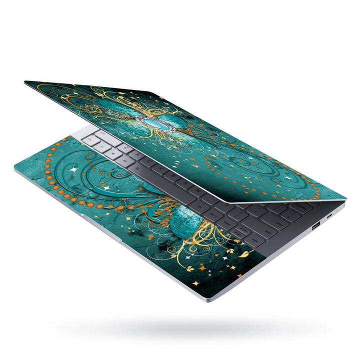 Laptop Skin - Abstract Turquoise Swirls