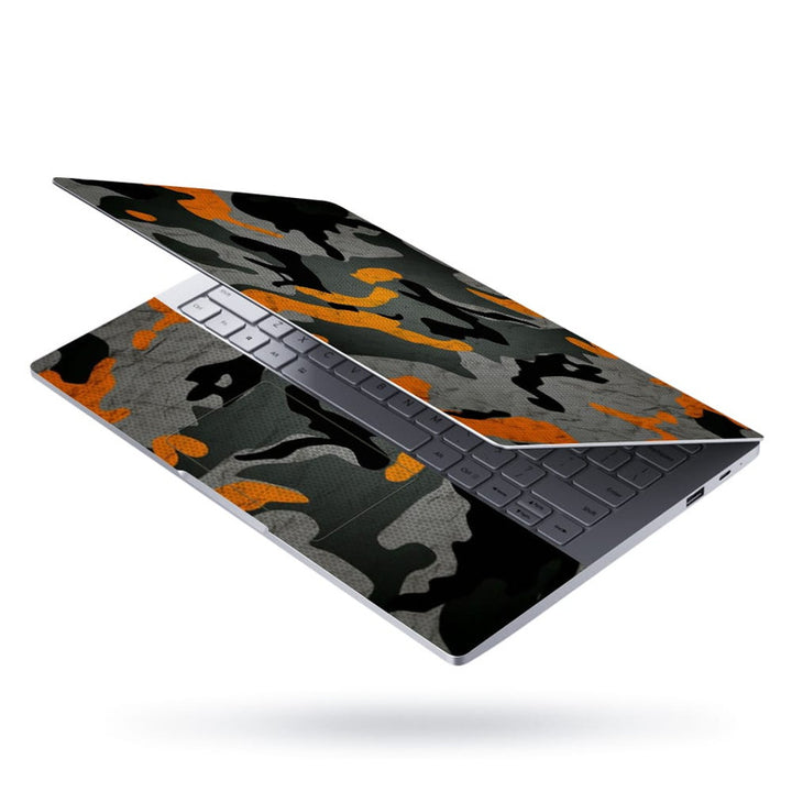 Laptop Skin - Black Orange Camouflage