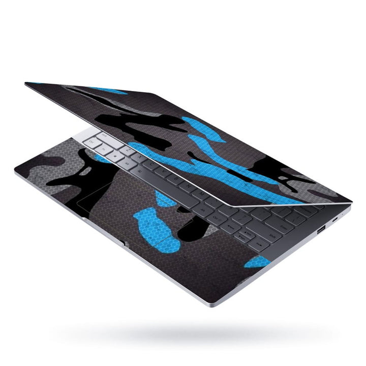 Laptop Skin - Cyan Black Camouflage