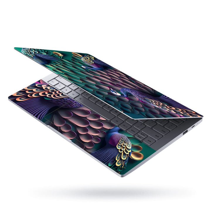 Laptop Skin - Embossed Peacock Blue Green