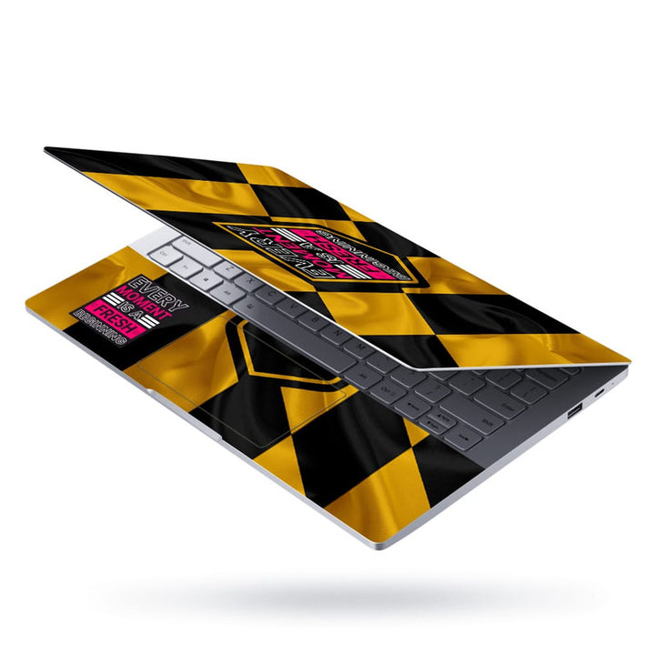 Laptop Skin - Every Moment Yellow Black Flag