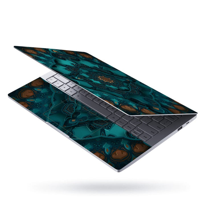 Laptop Skin - Green Brown Mandala Art