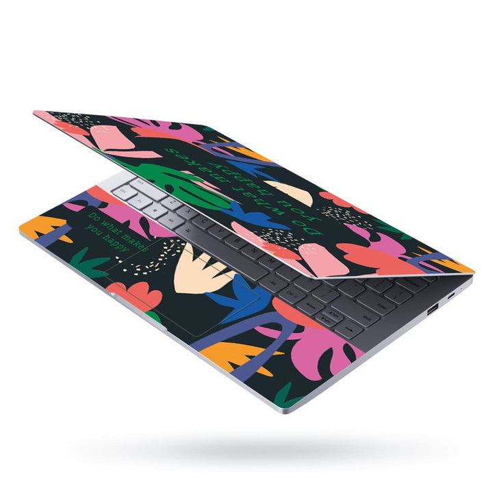 Laptop Skin - Makes U Happy Colourful Floral