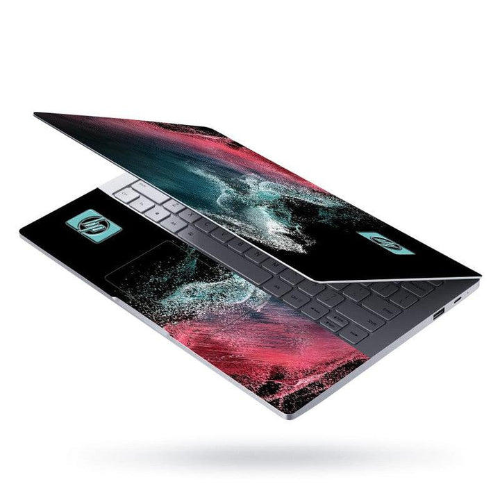 Laptop Skin - Pink Blue Particles HP Logo