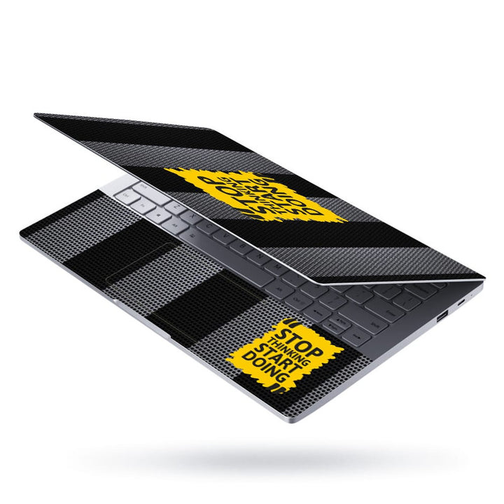 Laptop Skin - Stop Thinking Black Grey Net