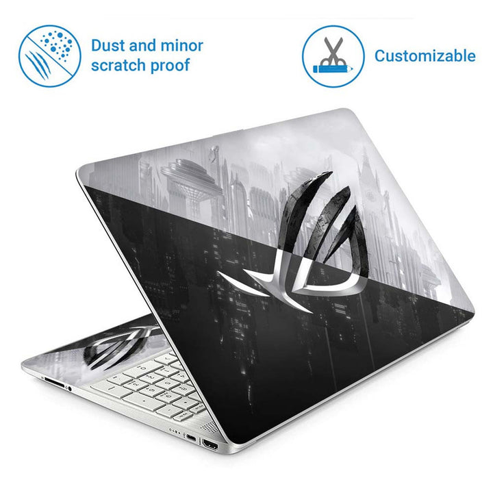 Full Panel Laptop Skin - Gamers Black and White