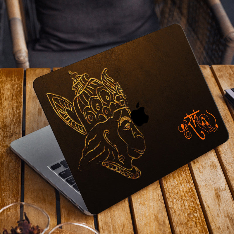 Laptop Skin for Apple MacBook - Golden Hanuman Shri Ram – SkinsLegend