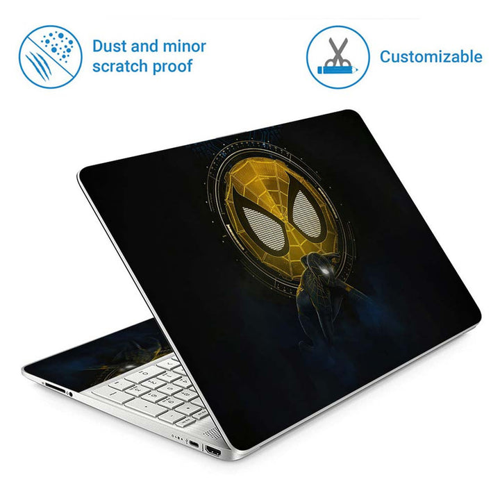 Full Panel Laptop Skin - Golden Spider Art