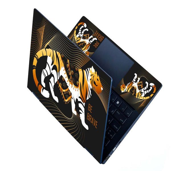 Full Panel Laptop Skin - Golden Tiger Be Brave