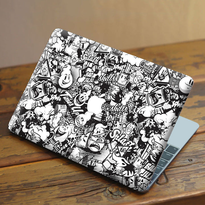 Laptop Skin for Apple MacBook - Graffiti Black & White - SkinsLegend