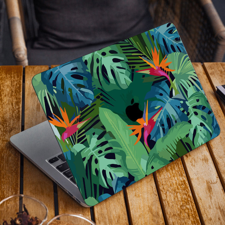 Laptop Skin for Apple MacBook - Green Big Leaves Art - SkinsLegend