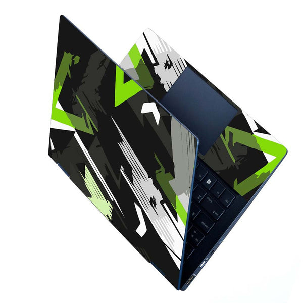 Full Panel Laptop Skin - Green Black Art