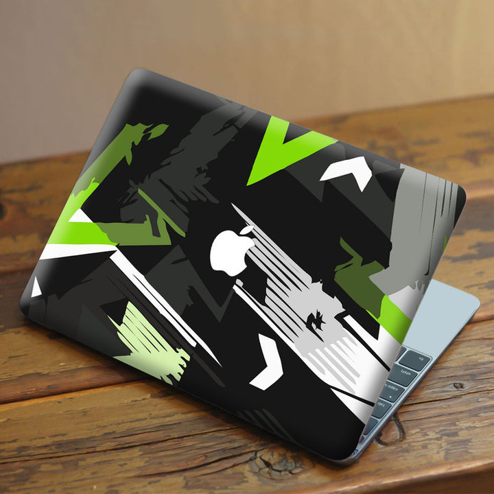 Laptop Skin for Apple MacBook - Green Black Art - SkinsLegend