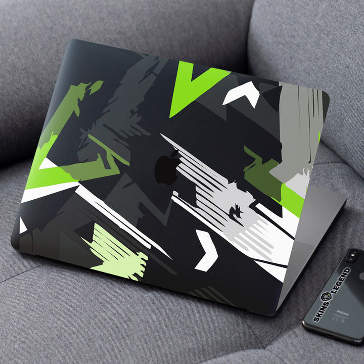 Laptop Skin for Apple MacBook - Green Black Art - SkinsLegend