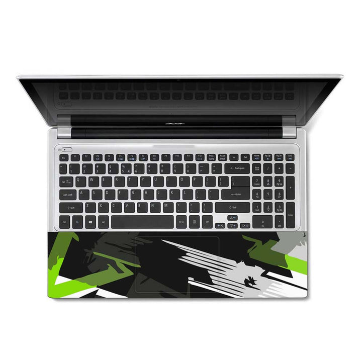 Full Panel Laptop Skin - Green Black Art