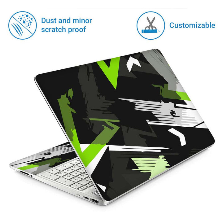 Full Panel Laptop Skin - Green Black Art