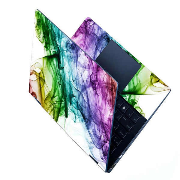 Full Panel Laptop Skin - Green Blue Smoke