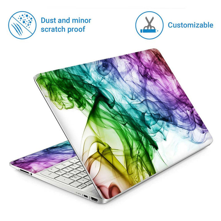 Full Panel Laptop Skin - Green Blue Smoke