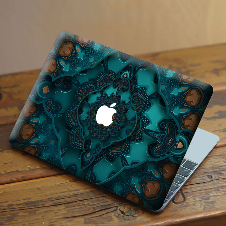 Laptop Skin for Apple MacBook - Green Brown Mandala Art - SkinsLegend