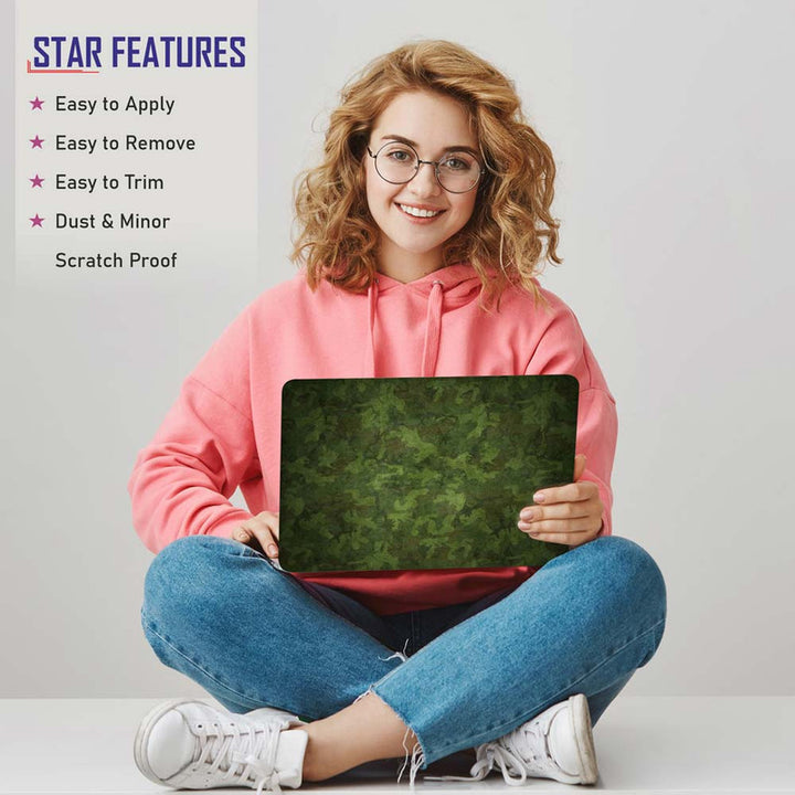 Full Panel Laptop Skin - Green Camouflage Sugar Coated