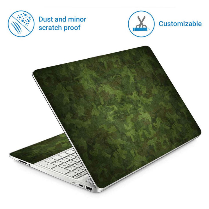 Full Panel Laptop Skin - Green Camouflage Sugar Coated