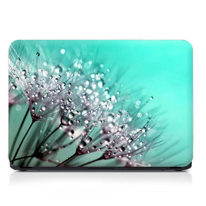 Full Panel Laptop Skin - Green Floral Drops