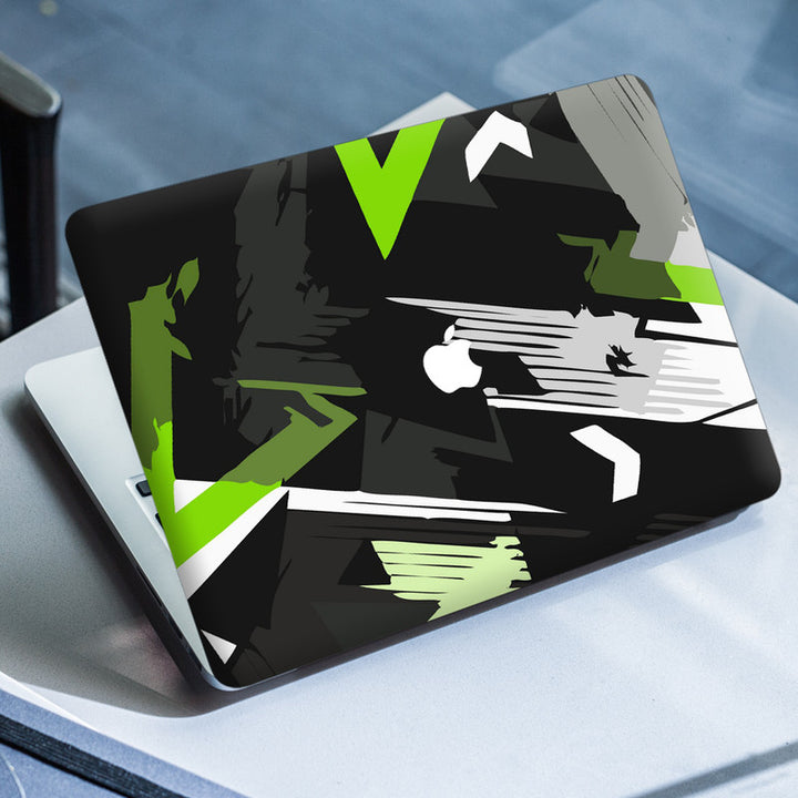 Laptop Skin for Apple MacBook - Green Grey Black Abstract - SkinsLegend