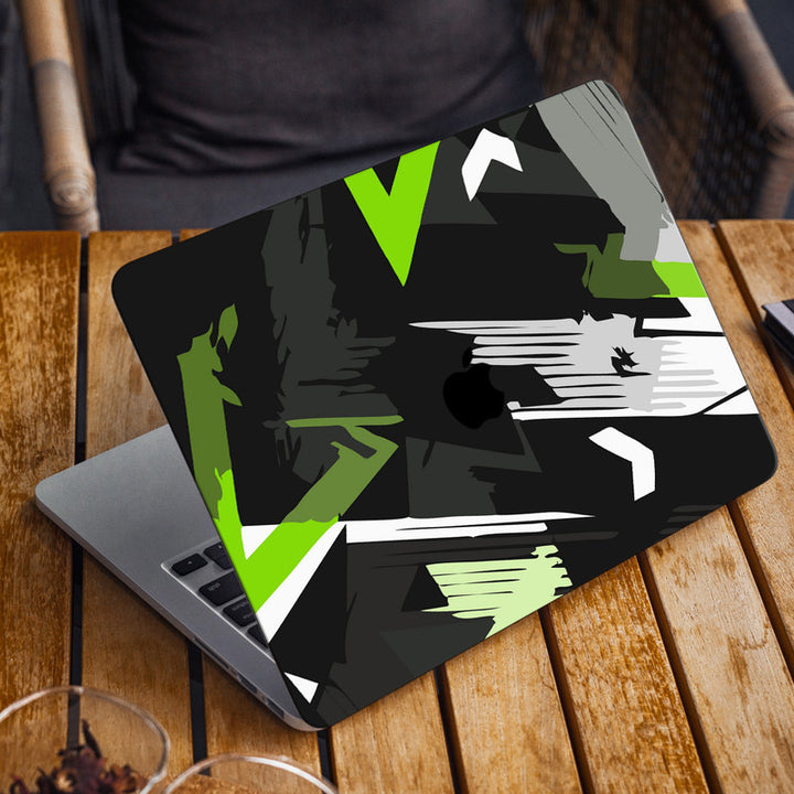 Laptop Skin for Apple MacBook - Green Grey Black Abstract - SkinsLegend