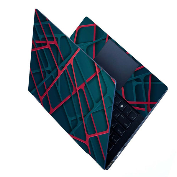 Full Panel Laptop Skin - Green Line Bars