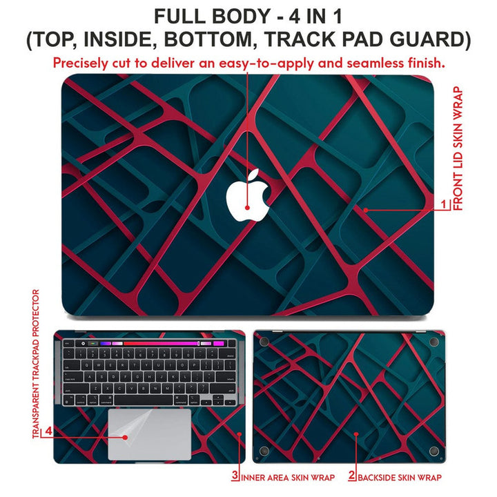 Laptop Skin for Apple MacBook - Green Line Bars - SkinsLegend