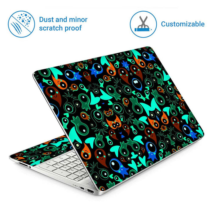 Full Panel Laptop Skin - Green Owl Art