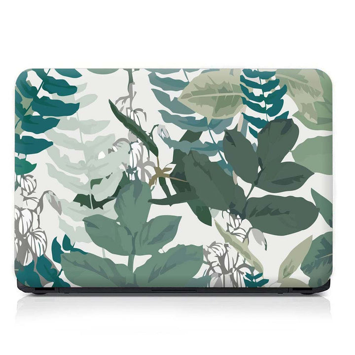 Full Panel Laptop Skin - Green Painted Leaves Art