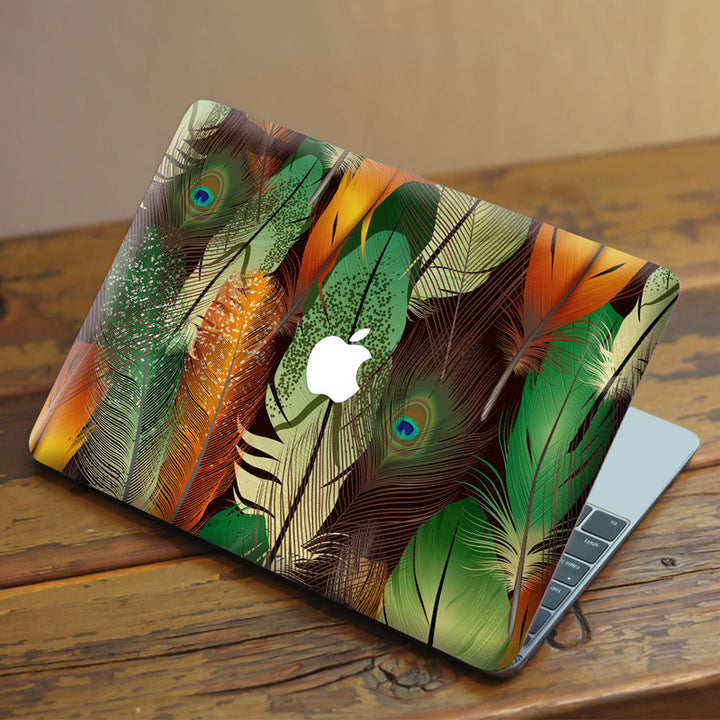 Laptop Skin for Apple MacBook - Green Shade Feather Art - SkinsLegend