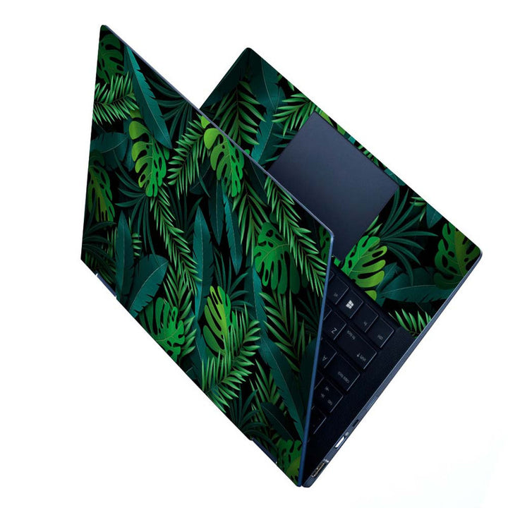 Full Panel Laptop Skin - Green Shaded Leaves