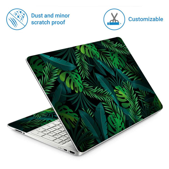 Full Panel Laptop Skin - Green Shaded Leaves