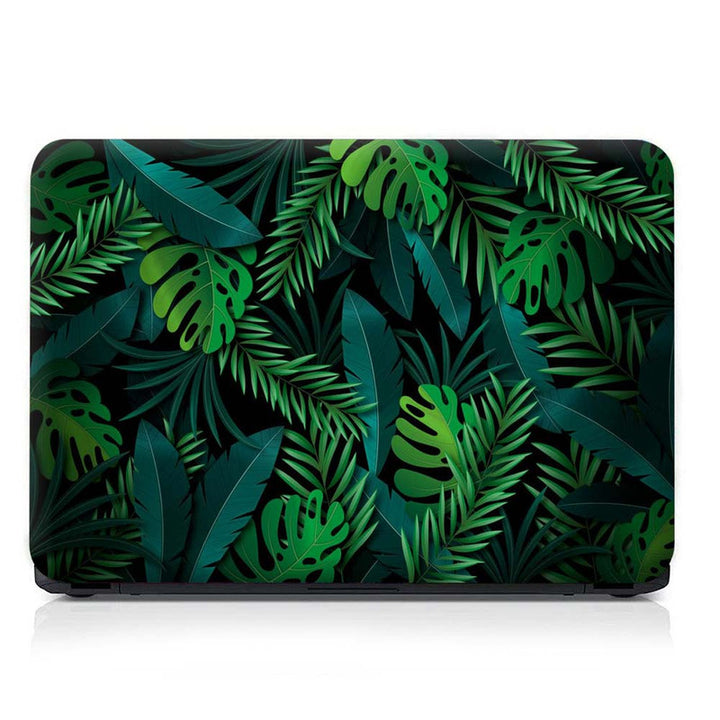 Full Panel Laptop Skin - Green Shaded Leaves