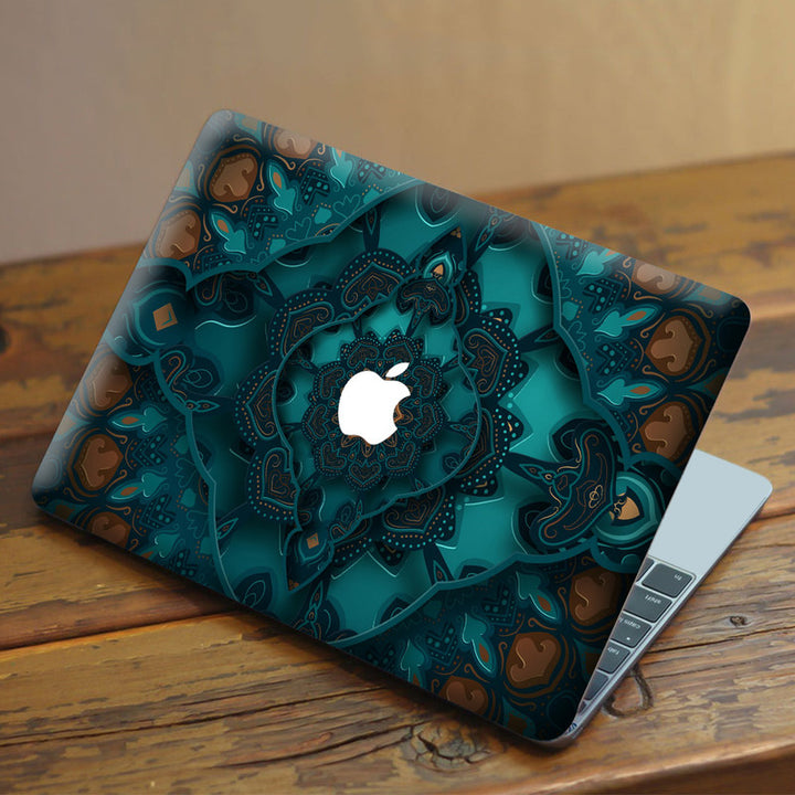 Laptop Skin for Apple MacBook - Green Shaded Mandla Art - SkinsLegend