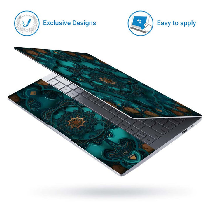 Full Panel Laptop Skin - Green Shaded Mandla Art