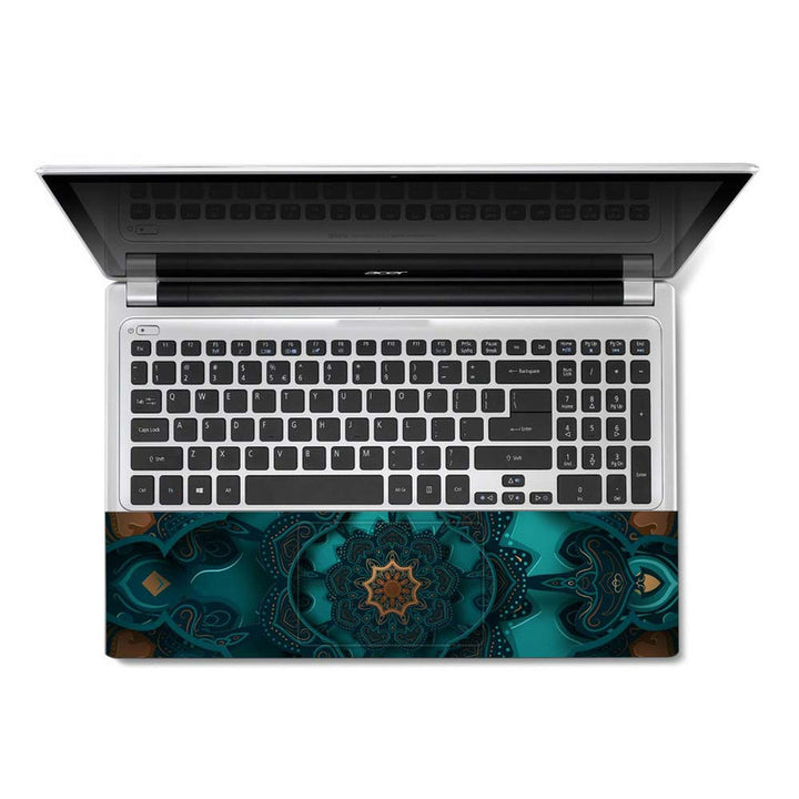 Full Panel Laptop Skin - Green Shaded Mandla Art