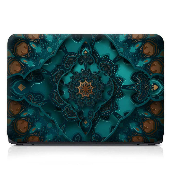 Full Panel Laptop Skin - Green Shaded Mandla Art