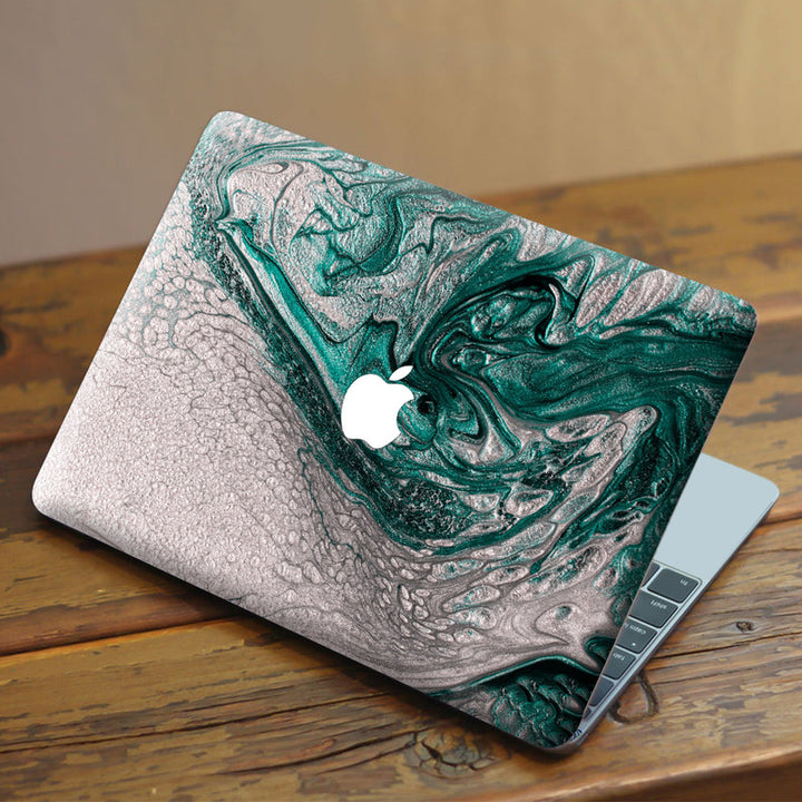 Laptop Skin for Apple MacBook - Green Silver Sparkle - SkinsLegend