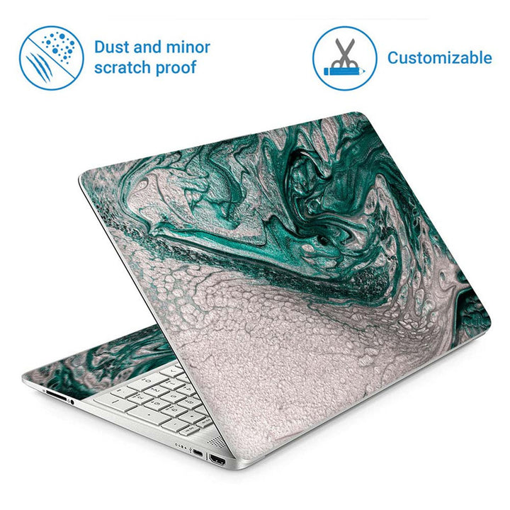 Full Panel Laptop Skin - Green Silver Sparkle