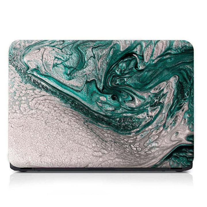 Full Panel Laptop Skin - Green Silver Sparkle